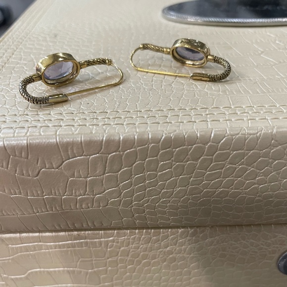 Purple and gold earrings - Picture 3 of 4